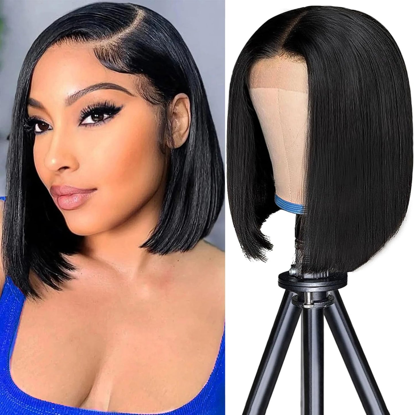 613 Bob Wig Human Hair Blonde 13X4 Lace Frontal Wigs for Black Women Bob Lace Front Wig Brazilian Virgin Human Hair Bob Wig 180% Density Pre Plucked with Baby Hair 14 Inch
